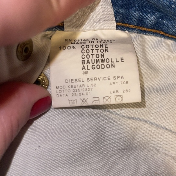 Men’s Vintage DIESEL DARK blue jeans in size W 34 L32 Like NEW! 90’s 00’s 2004 - Picture 9 of 10